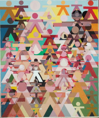 "Etre", hst couteau, 2012,  46 x 55 cm hors cadre